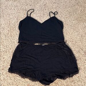 Victoria's Secret Black Lace Pajama Set
